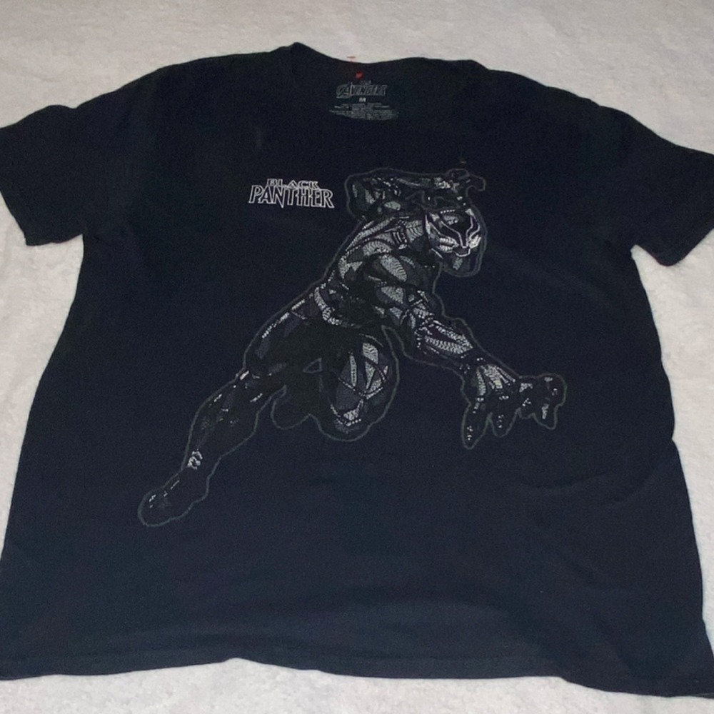 Marvel Avengers Black Panther Graphic Men's Cotton‎ T-Shirt Black Size M
